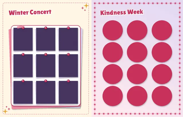 Red Carpet template, pages 32 and 33