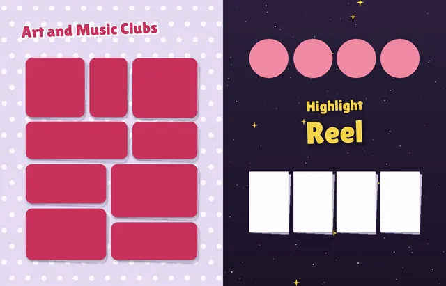 Red Carpet template, pages 42 and 43