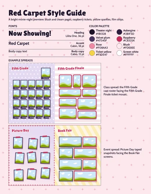 Red Carpet style guide, page 1