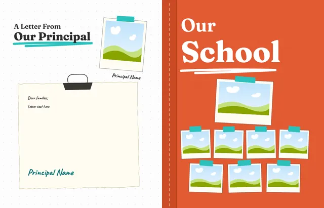 Sketchbook template, pages 4 and 5