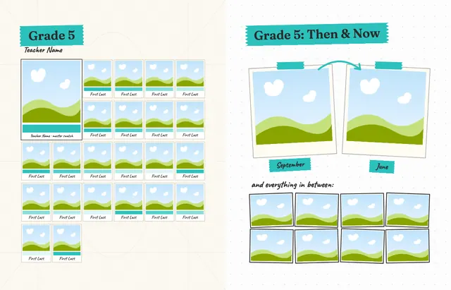 Sketchbook template, pages 20 and 21