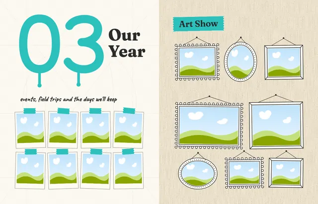 Sketchbook template, pages 24 and 25