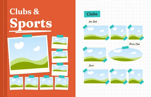 Sketchbook template, pages 38 and 39