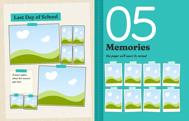Sketchbook template, pages 42 and 43