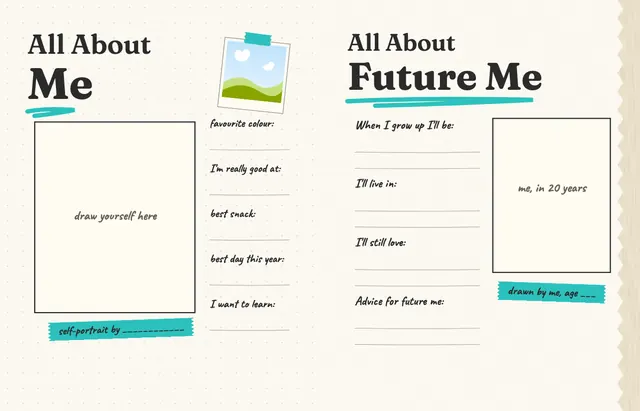 Sketchbook template, pages 46 and 47