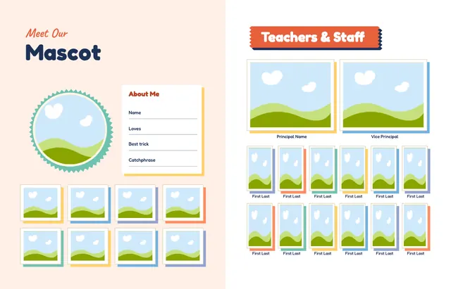 Snip and Stick template, pages 6 and 7