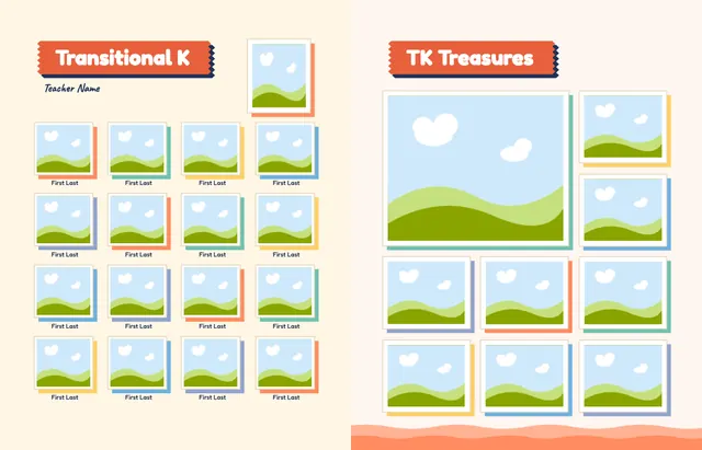 Snip and Stick template, pages 10 and 11