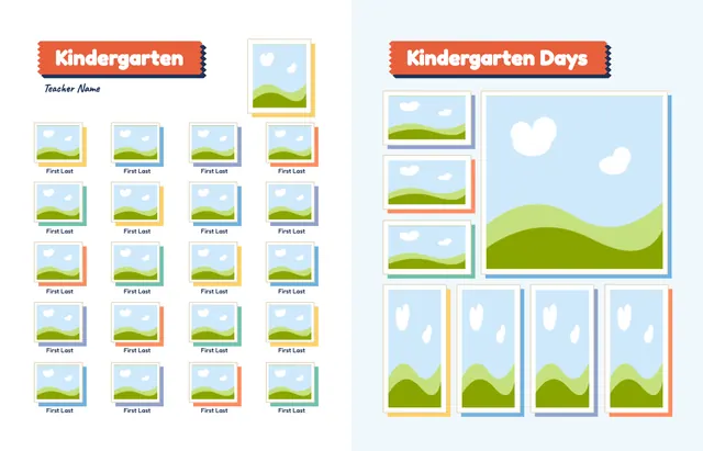 Snip and Stick template, pages 12 and 13