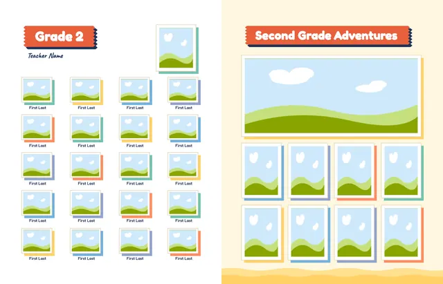 Snip and Stick template, pages 16 and 17