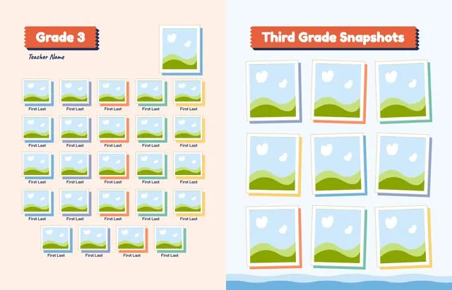 Snip and Stick template, pages 18 and 19