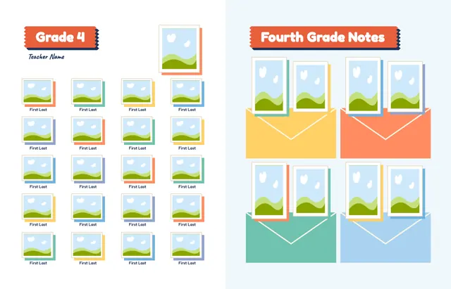 Snip and Stick template, pages 20 and 21