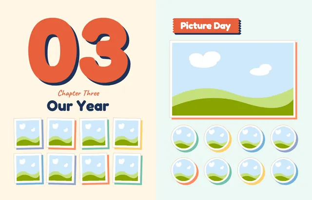 Snip and Stick template, pages 24 and 25