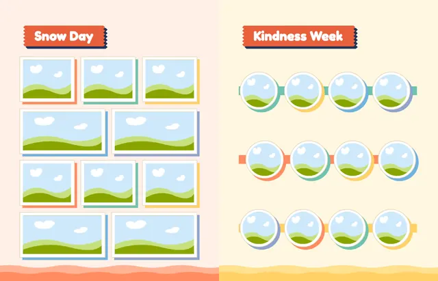 Snip and Stick template, pages 30 and 31