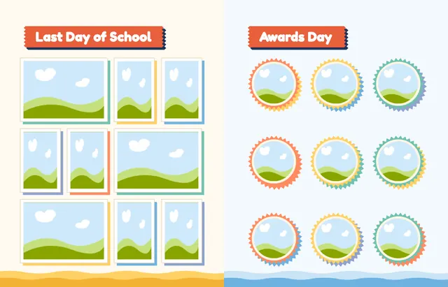 Snip and Stick template, pages 36 and 37