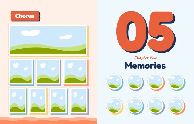 Snip and Stick template, pages 42 and 43
