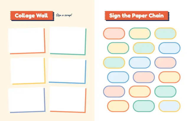 Snip and Stick template, pages 48 and 49