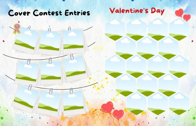 Splashtastic template, pages 36 and 37