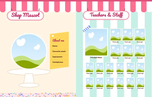 Sprinkle Shop template, pages 6 and 7