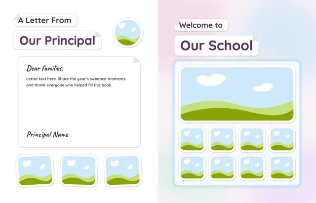 Sticker Book template, pages 4 and 5