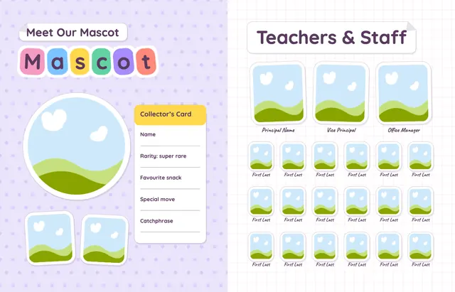 Sticker Book template, pages 6 and 7
