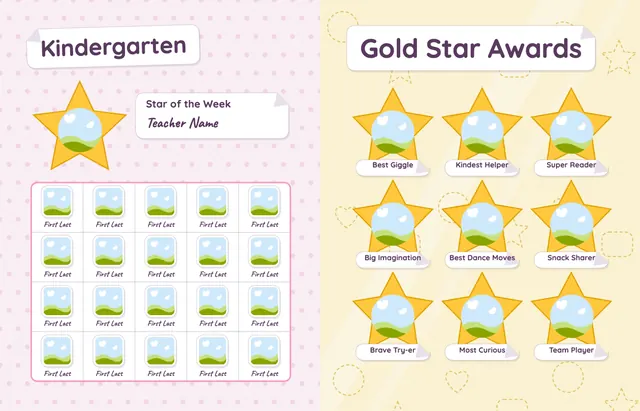 Sticker Book template, pages 12 and 13