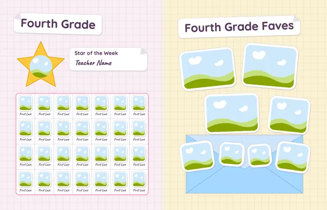 Sticker Book template, pages 20 and 21