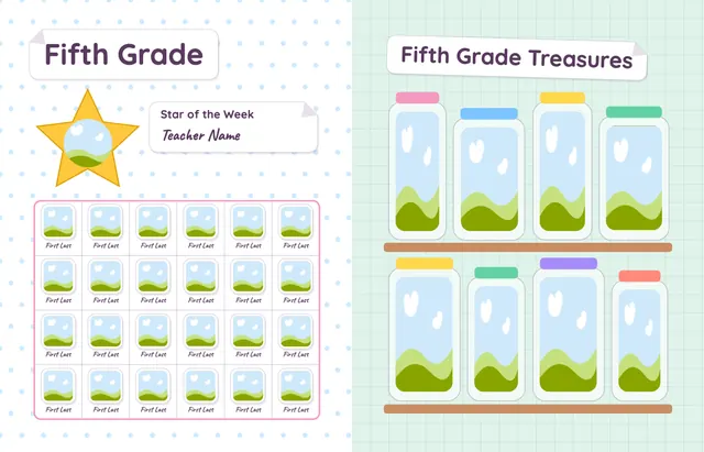 Sticker Book template, pages 22 and 23
