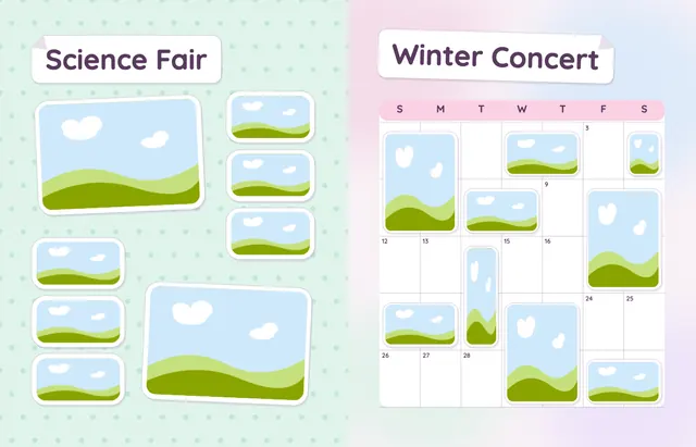 Sticker Book template, pages 28 and 29