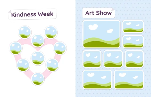 Sticker Book template, pages 30 and 31