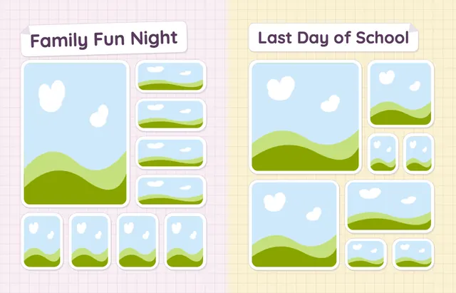 Sticker Book template, pages 36 and 37