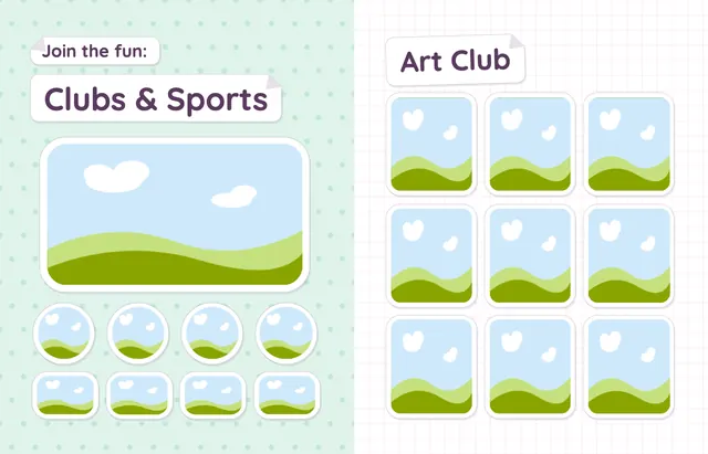Sticker Book template, pages 38 and 39