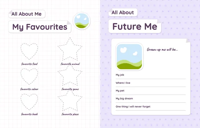 Sticker Book template, pages 46 and 47