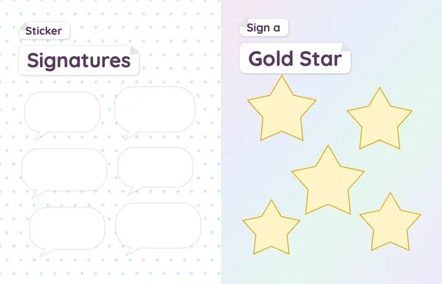 Sticker Book template, pages 48 and 49