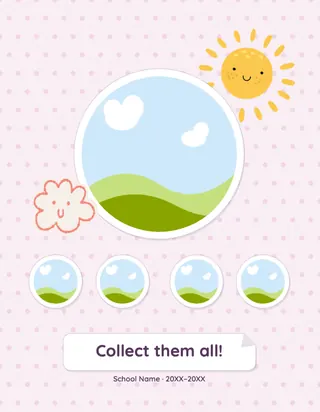 Sticker Book template, back cover