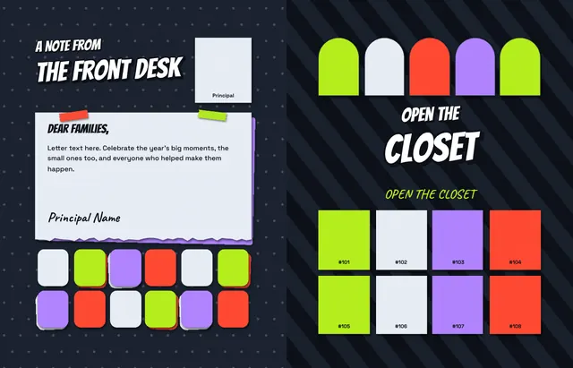 Supply Closet template, pages 4 and 5