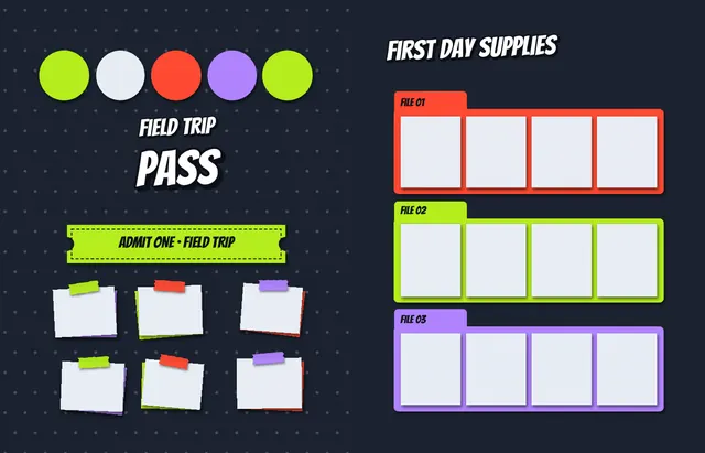Supply Closet template, pages 24 and 25