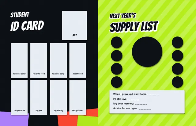 Supply Closet template, pages 46 and 47