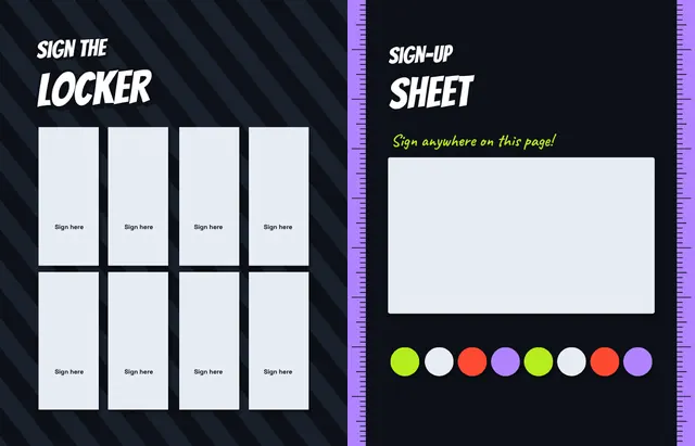 Supply Closet template, pages 48 and 49