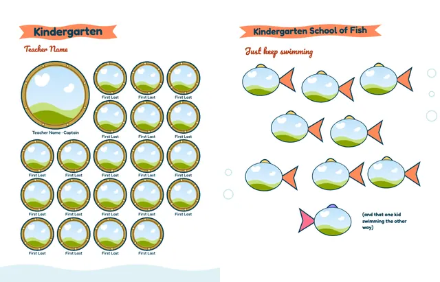 Under the Sea template, pages 10 and 11