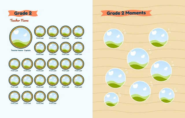 Under the Sea template, pages 14 and 15