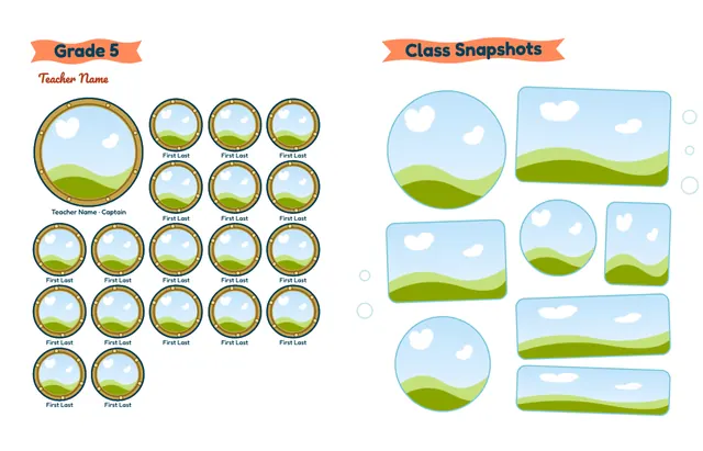 Under the Sea template, pages 22 and 23