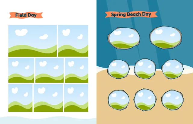 Under the Sea template, pages 34 and 35