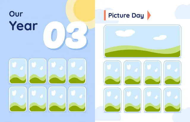 Up, Up and Away template, pages 24 and 25
