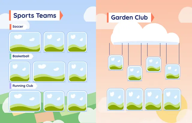 Up, Up and Away template, pages 40 and 41