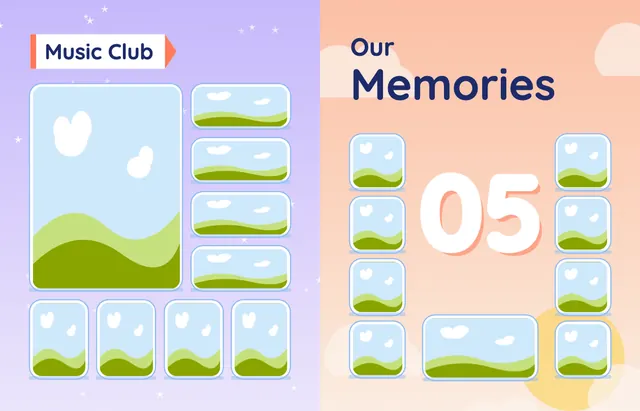 Up, Up and Away template, pages 42 and 43
