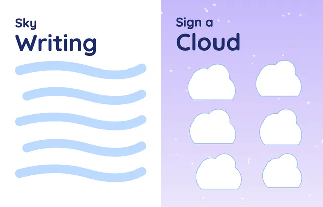 Up, Up and Away template, pages 48 and 49