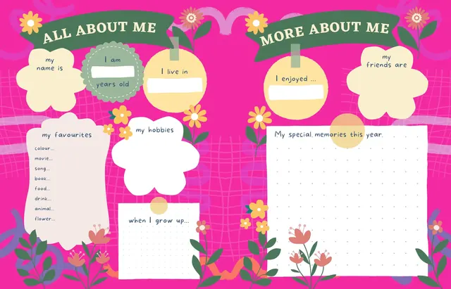 Vibrant Strokes template, pages 54 and 55
