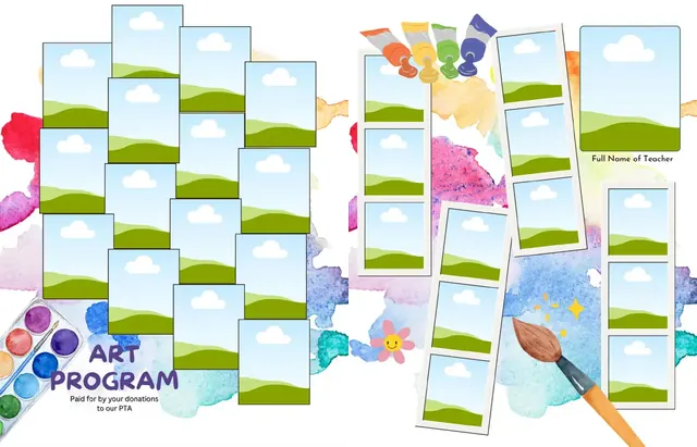 Watercolor Whispers template, pages 20 and 21